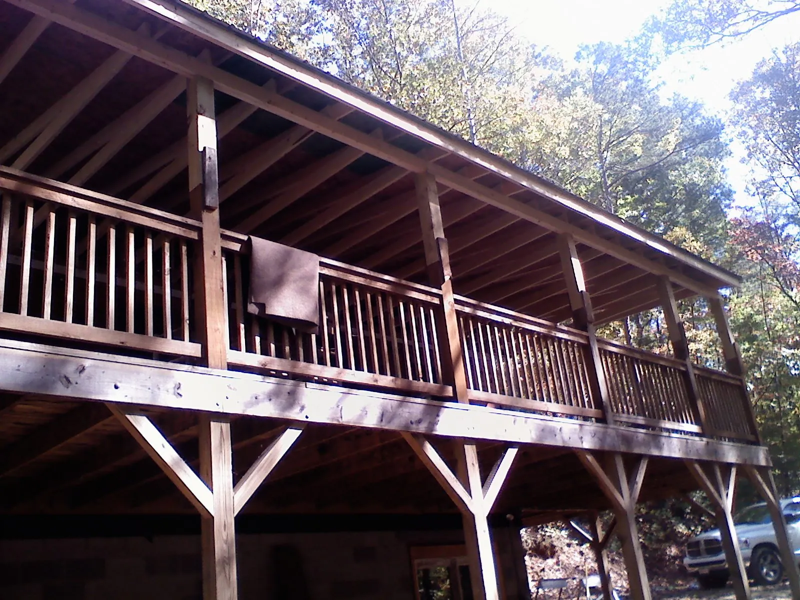 Timber framing under a new elevated porch and deck — Roof Leak Repair in Farmville by Roofing Brothers